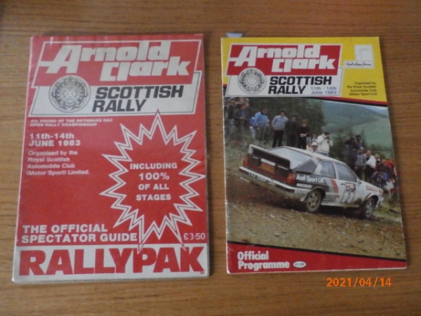 Picture of Scottish rally 1983 programme & spectator pack, signed by Russell Brookes