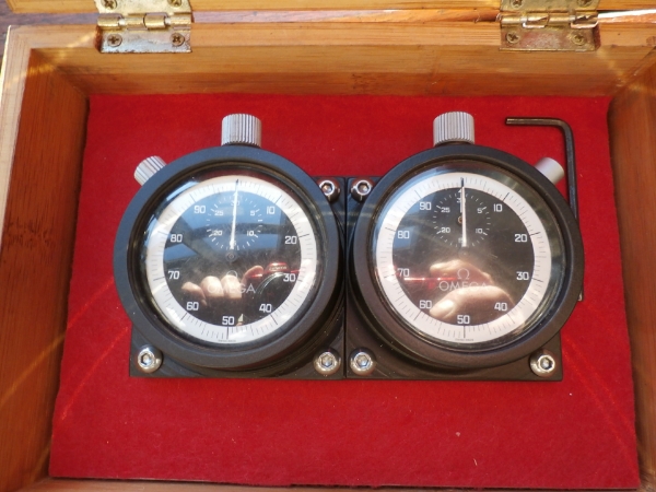 Picture of Omega rally timer, dash mounted.
